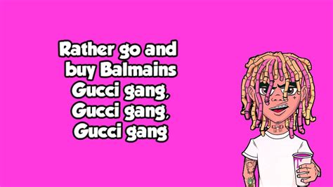 gucci bag lil pump lyrics|lil pump songs gucci gang.